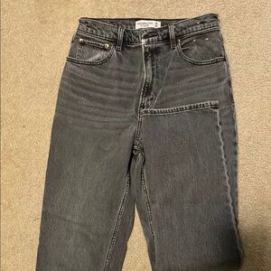 Gray Straight-Leg Jeans